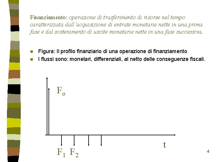 Finanziamento: operazione di trasferimento di risorse nel tempo caratterizzata dall’acquisizione di entrate monetarie nette