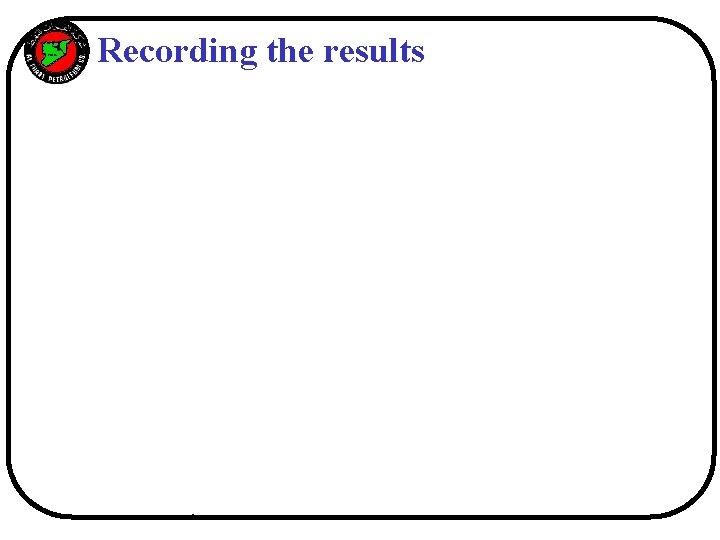 SYRIA Recording the results - 