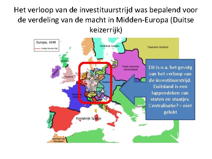 Het verloop van de investituurstrijd was bepalend voor de verdeling van de macht in