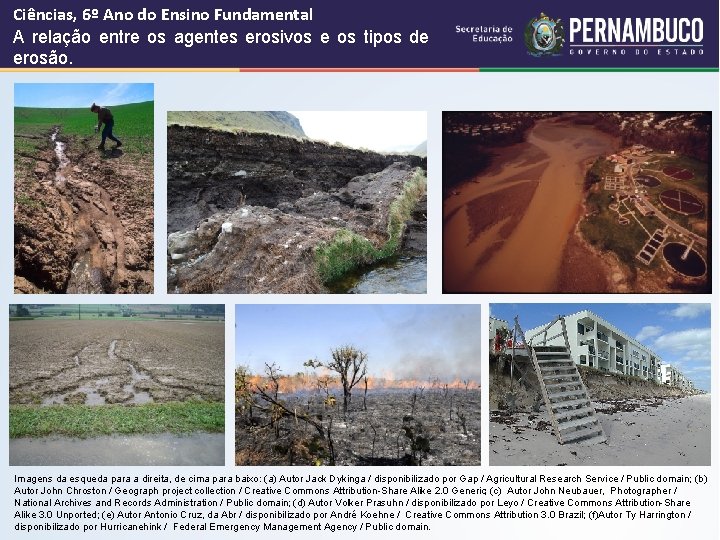 Ciências, 6º Ano do Ensino Fundamental A relação entre os agentes erosivos e os