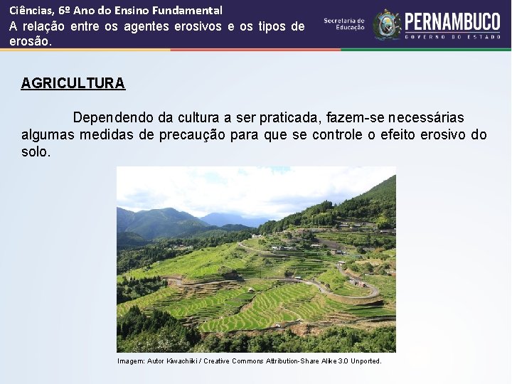 Ciências, 6º Ano do Ensino Fundamental A relação entre os agentes erosivos e os