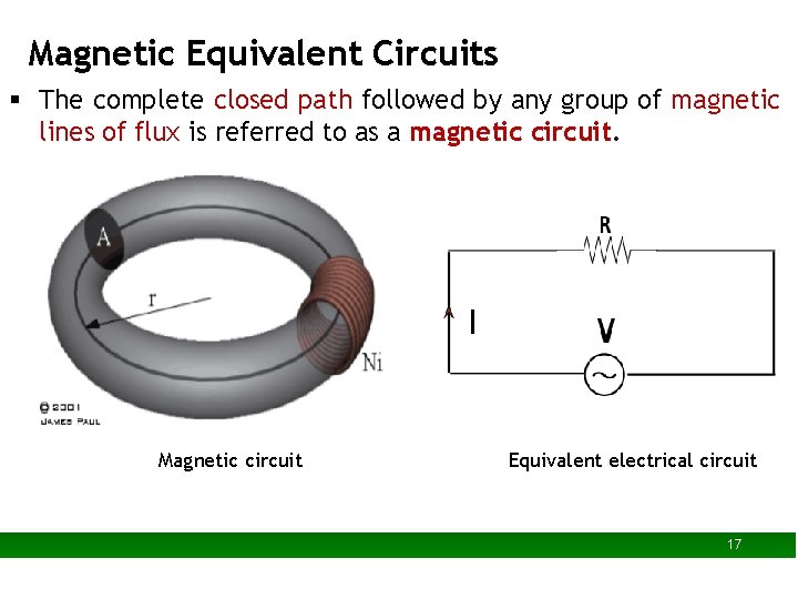 Magnetic Equivalent Circuits § The complete closed path followed by any group of magnetic