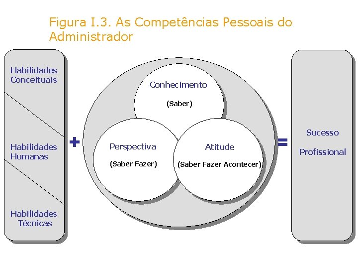 Figura I. 3. As Competências Pessoais do Administrador Habilidades Conceituais Conhecimento (Saber) Habilidades Humanas