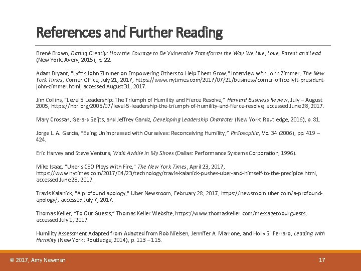 References and Further Reading Brené Brown, Daring Greatly: How the Courage to Be Vulnerable