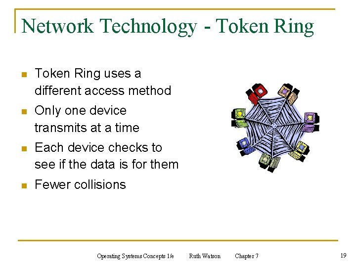 Network Technology - Token Ring n Token Ring uses a different access method n