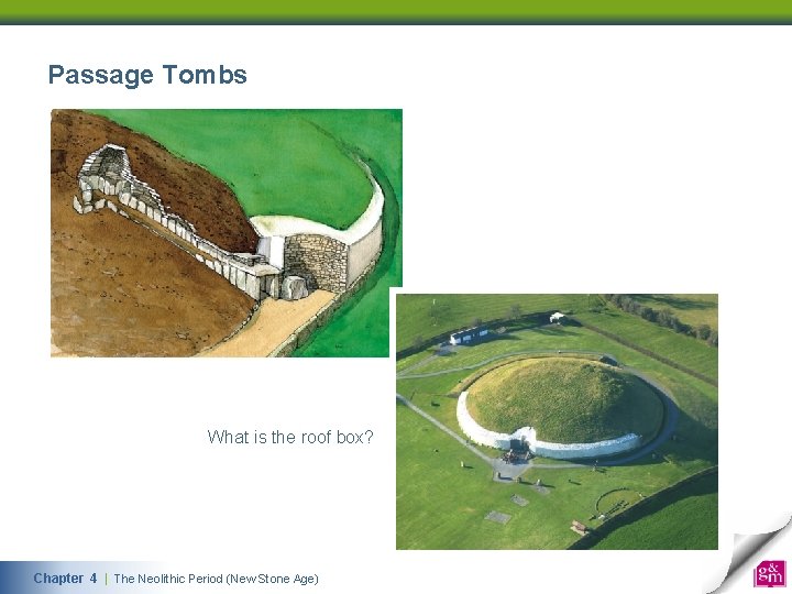 Passage Tombs What is the roof box? Chapter 4 | The Neolithic Period (New Stone Age) 