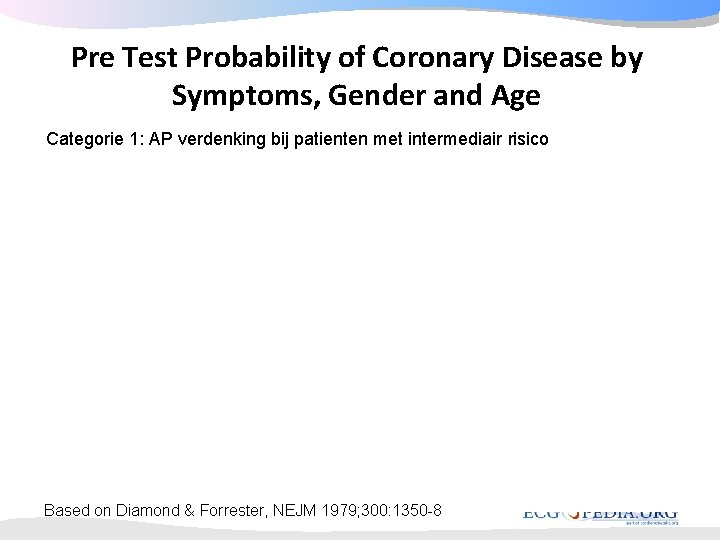 Pre Test Probability of Coronary Disease by Symptoms, Gender and Age Categorie 1: AP Pre Test Probability of Coronary Disease by Symptoms, Gender and Age Categorie 1: AP