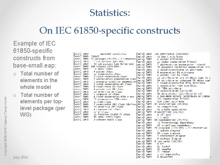Statistics: On IEC 61850 -specific constructs Copyright 2009 -2016 Tatjana (Tanja) Kostic Example of