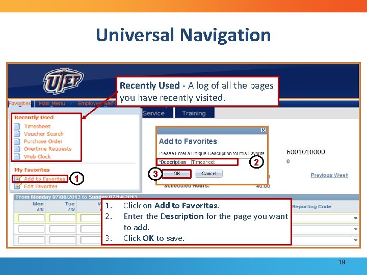 Universal Navigation Recently Used - A log of all the pages you have recently