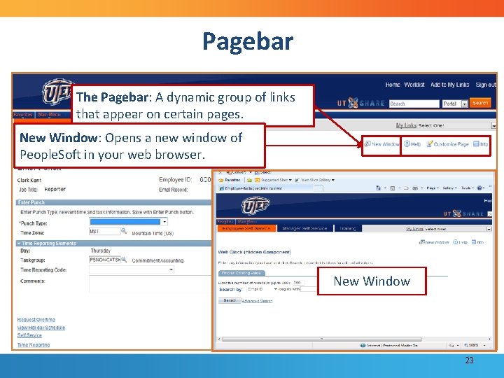 Pagebar The Pagebar: A dynamic group of links that appear on certain pages. New