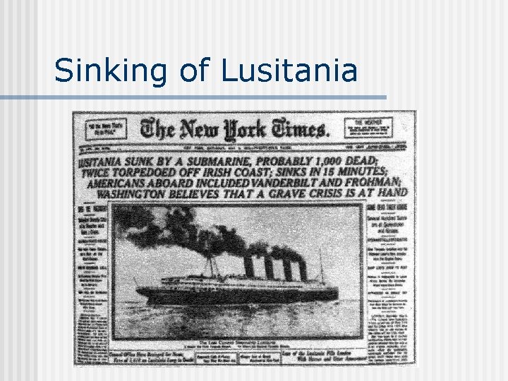 Sinking of Lusitania 