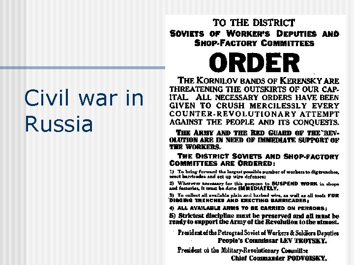 Civil war in Russia 