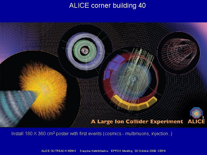 ALICE corner building 40 Install 180 X 360 cm 2 poster with first events