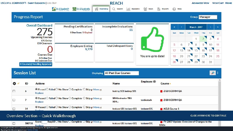 Quick Manager Guide Welcome to the LMS Quick