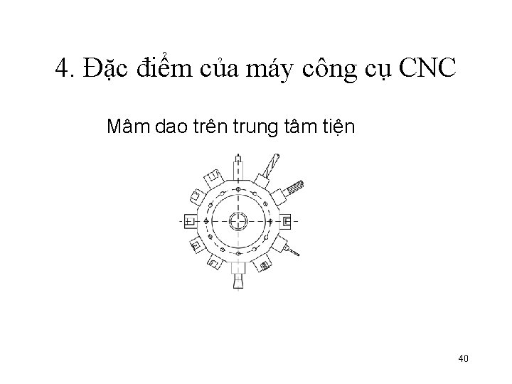 4. Đặc điểm của máy công cụ CNC Mâm dao trên trung tâm tiện 4. Đặc điểm của máy công cụ CNC Mâm dao trên trung tâm tiện