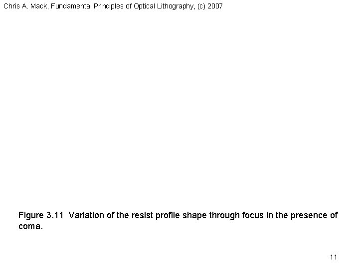 Chris A. Mack, Fundamental Principles of Optical Lithography, (c) 2007 Figure 3. 11 Variation Chris A. Mack, Fundamental Principles of Optical Lithography, (c) 2007 Figure 3. 11 Variation