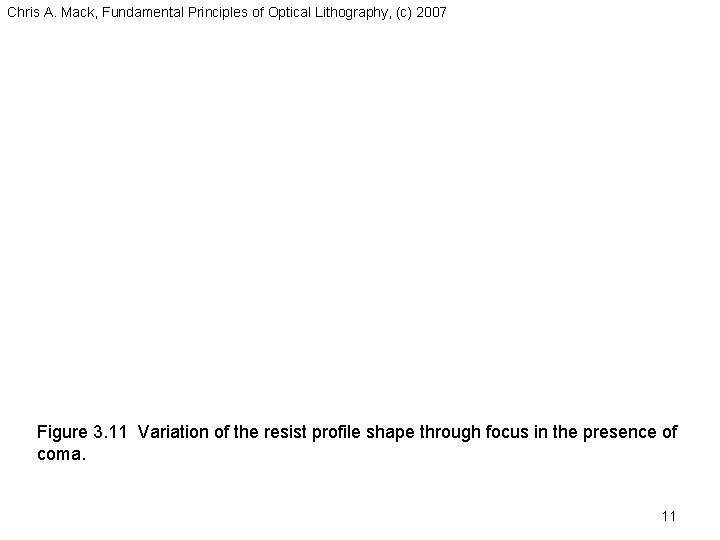 Chris A. Mack, Fundamental Principles of Optical Lithography, (c) 2007 Figure 3. 11 Variation