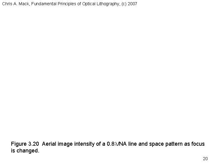 Chris A. Mack, Fundamental Principles of Optical Lithography, (c) 2007 Figure 3. 20 Aerial Chris A. Mack, Fundamental Principles of Optical Lithography, (c) 2007 Figure 3. 20 Aerial