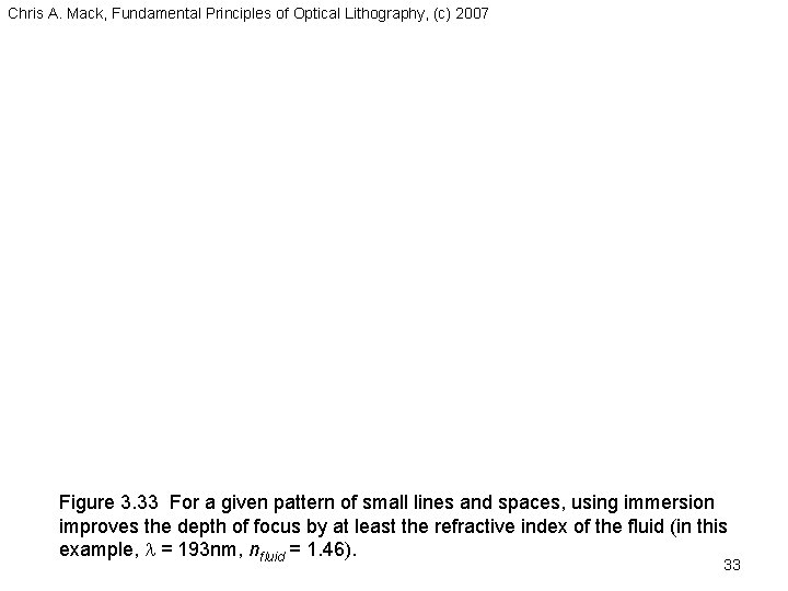 Chris A. Mack, Fundamental Principles of Optical Lithography, (c) 2007 Figure 3. 33 For