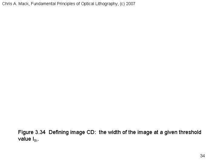 Chris A. Mack, Fundamental Principles of Optical Lithography, (c) 2007 Figure 3. 34 Defining Chris A. Mack, Fundamental Principles of Optical Lithography, (c) 2007 Figure 3. 34 Defining