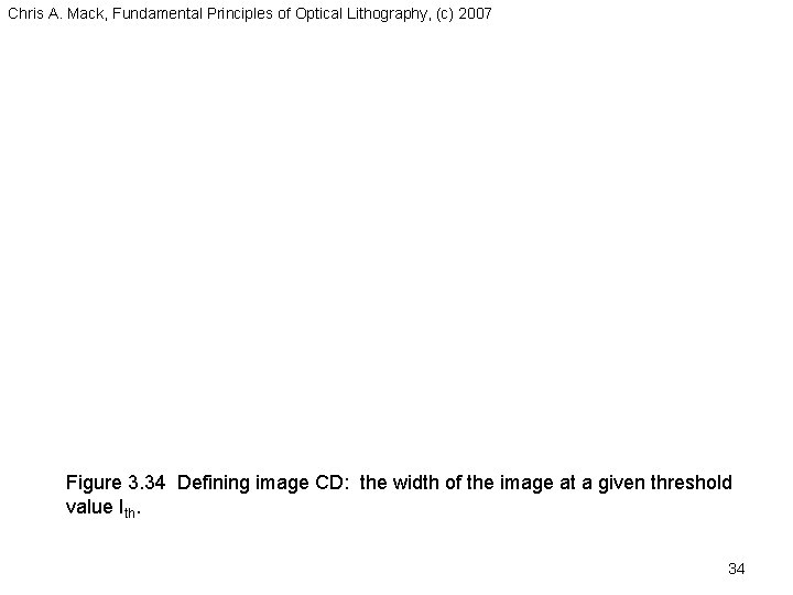 Chris A. Mack, Fundamental Principles of Optical Lithography, (c) 2007 Figure 3. 34 Defining