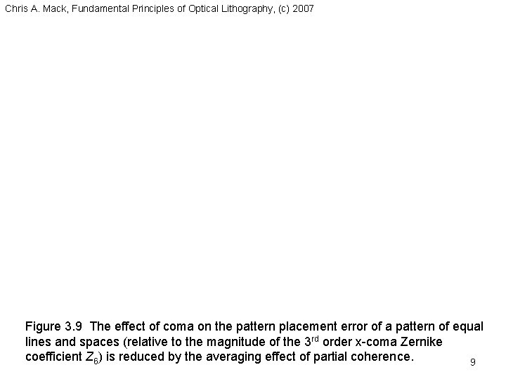 Chris A. Mack, Fundamental Principles of Optical Lithography, (c) 2007 Figure 3. 9 The Chris A. Mack, Fundamental Principles of Optical Lithography, (c) 2007 Figure 3. 9 The