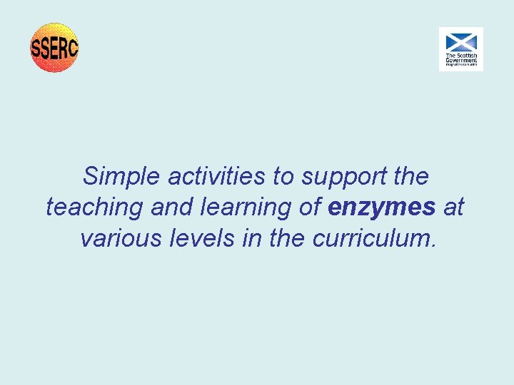 Simple activities to support the teaching and learning of enzymes at various levels in Simple activities to support the teaching and learning of enzymes at various levels in