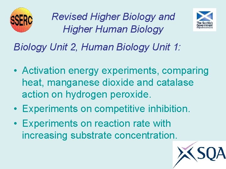 Revised Higher Biology and Higher Human Biology Unit 2, Human Biology Unit 1: • Revised Higher Biology and Higher Human Biology Unit 2, Human Biology Unit 1: •