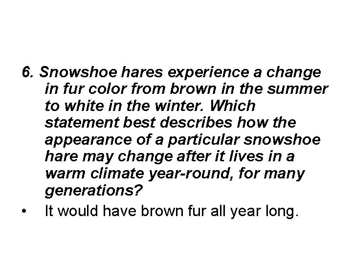 6. Snowshoe hares experience a change in fur color from brown in the summer