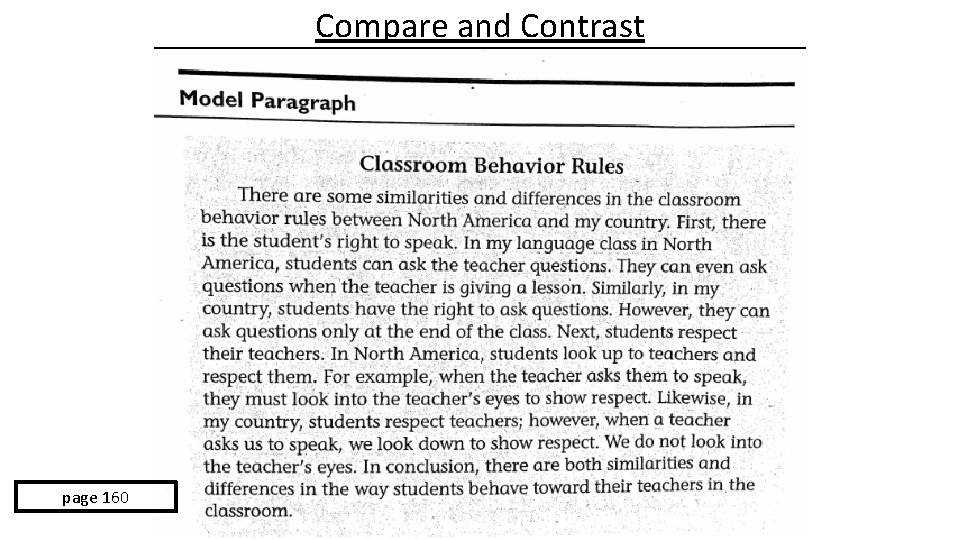 Compare and Contrast page 160 