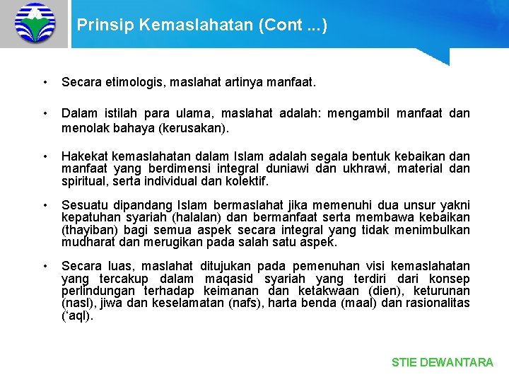 Stie Dewantara Tujuan Prinsip Bisnis Syariah Sesi 3