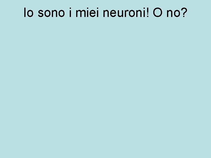 Io sono i miei neuroni! O no? 