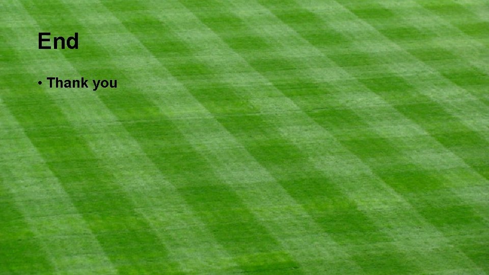 End • Thank you 