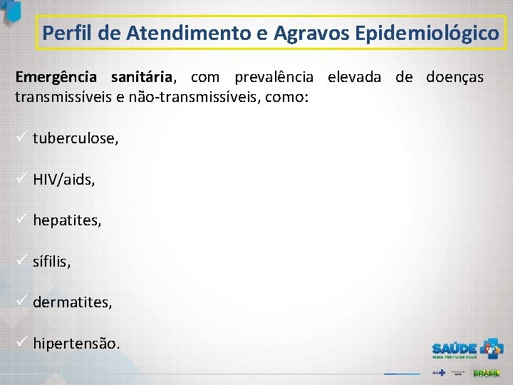 Perfil de Atendimento e Agravos Epidemiológico Emergência sanitária, com prevalência elevada de doenças transmissíveis