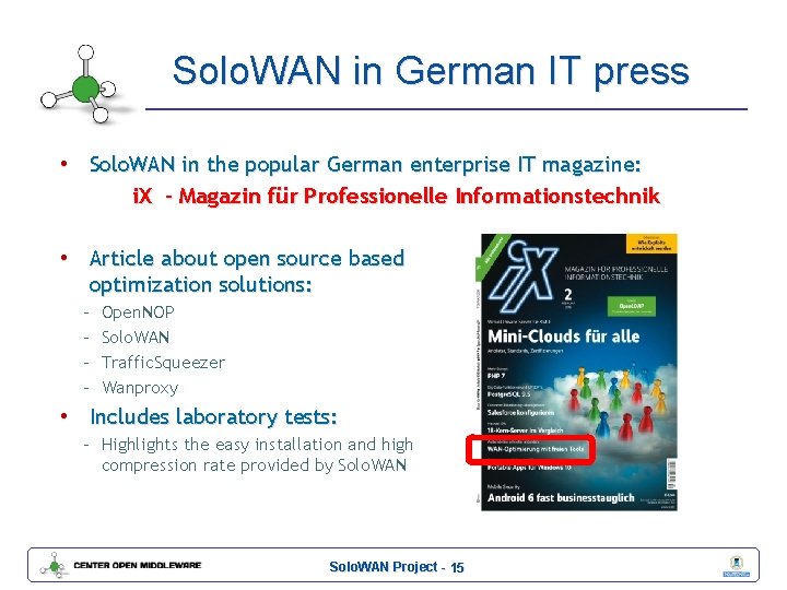 Solo. WAN in German IT press • Solo. WAN in the popular German enterprise