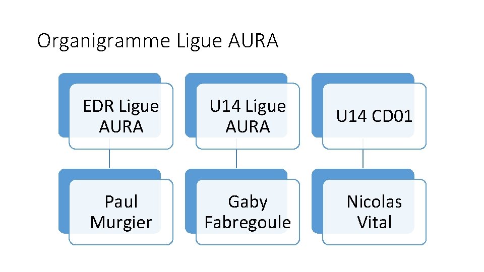 Organigramme Ligue AURA EDR Ligue AURA U 14 CD 01 Paul Murgier Gaby Fabregoule