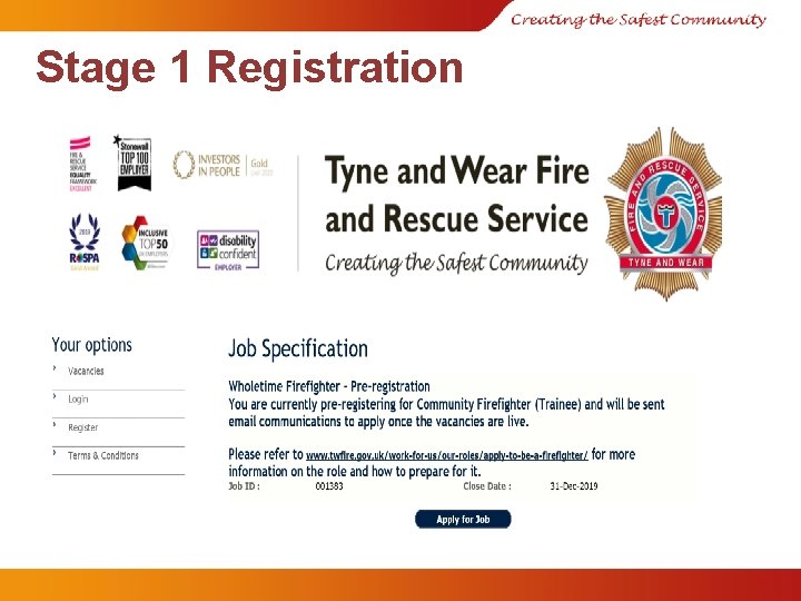 Stage 1 Registration 