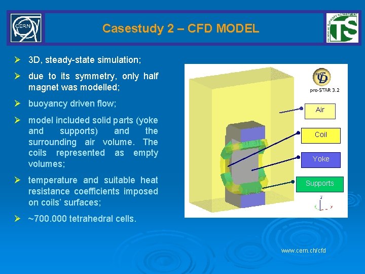 Casestudy 2 – CFD MODEL Ø 3 D, steady-state simulation; Ø due to its