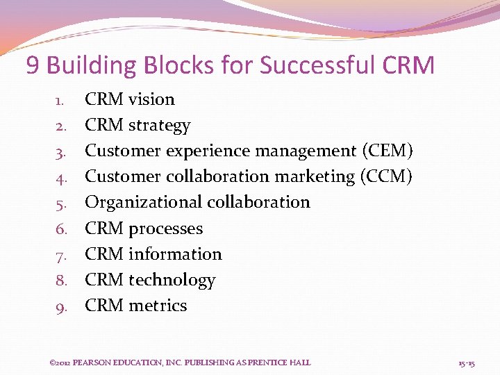 9 Building Blocks for Successful CRM 1. 2. 3. 4. 5. 6. 7. 8.