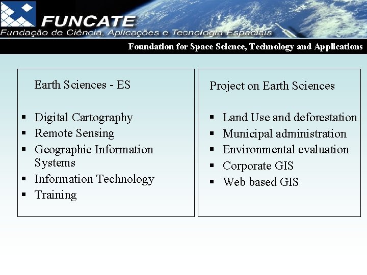 Foundation for Space Science, Technology and Applications Earth Sciences - ES § Digital Cartography Foundation for Space Science, Technology and Applications Earth Sciences - ES § Digital Cartography