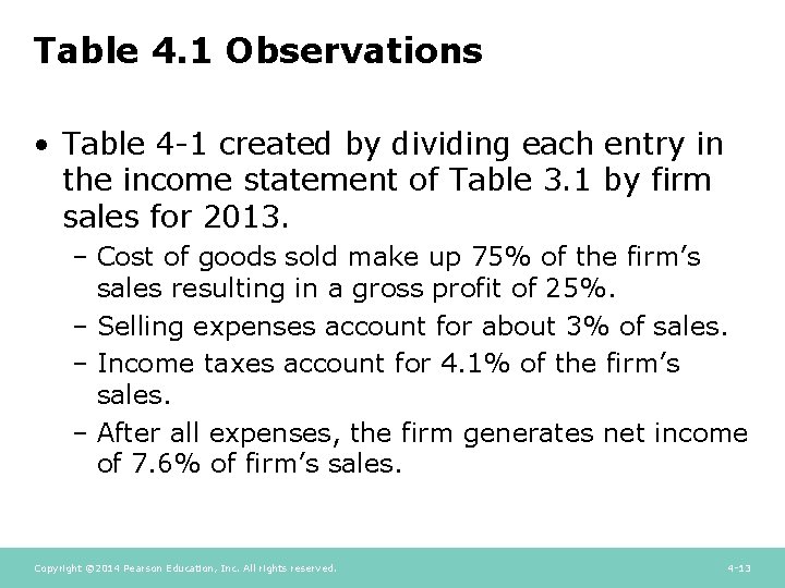 Table 4. 1 Observations • Table 4 -1 created by dividing each entry in Table 4. 1 Observations • Table 4 -1 created by dividing each entry in