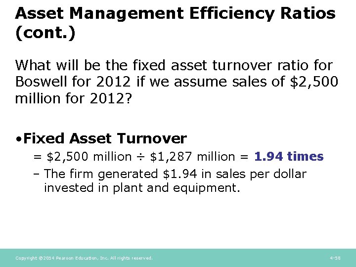 Asset Management Efficiency Ratios (cont. ) What will be the fixed asset turnover ratio Asset Management Efficiency Ratios (cont. ) What will be the fixed asset turnover ratio