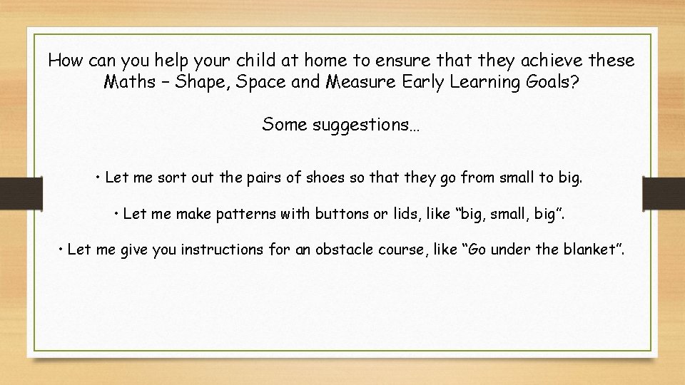 How can you help your child at home to ensure that they achieve these