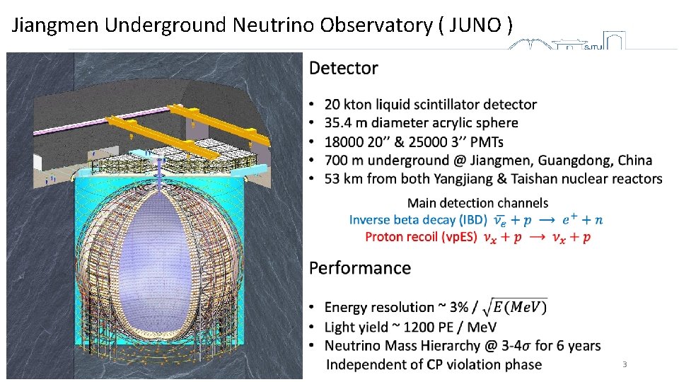 Jiangmen Underground Neutrino Observatory ( JUNO ) 3 