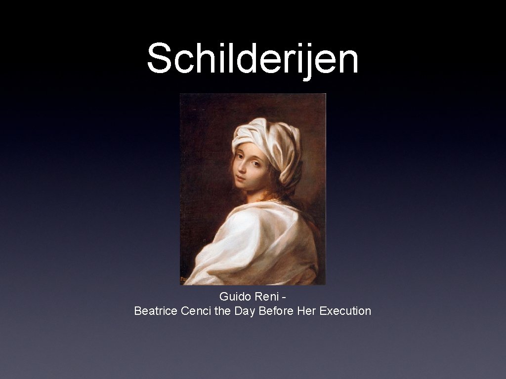 Schilderijen Guido Reni Beatrice Cenci the Day Before Her Execution 