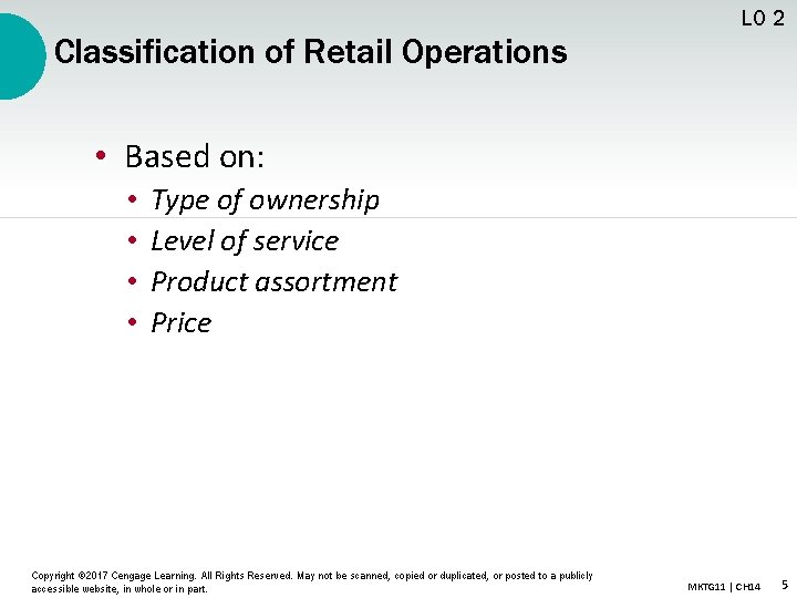 LO 2 Classification of Retail Operations • Based on: • • Type of ownership