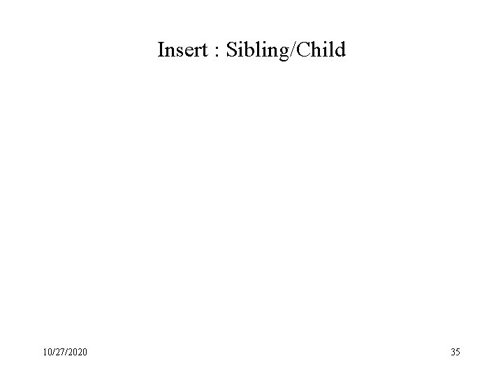 Insert : Sibling/Child 10/27/2020 35 