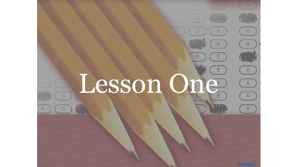 Lesson One Contents 