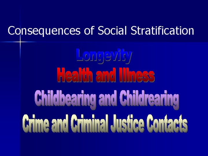 Consequences of Social Stratification 