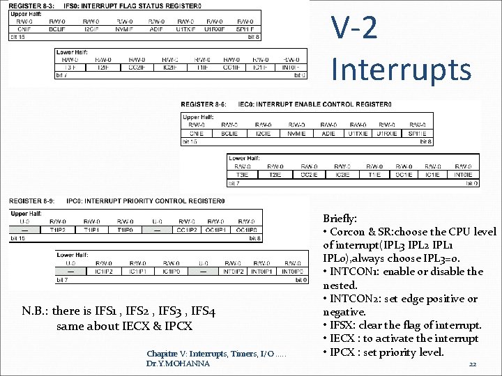 V-2 Interrupts N. B. : there is IFS 1 , IFS 2 , IFS